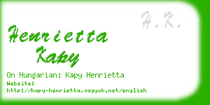 henrietta kapy business card